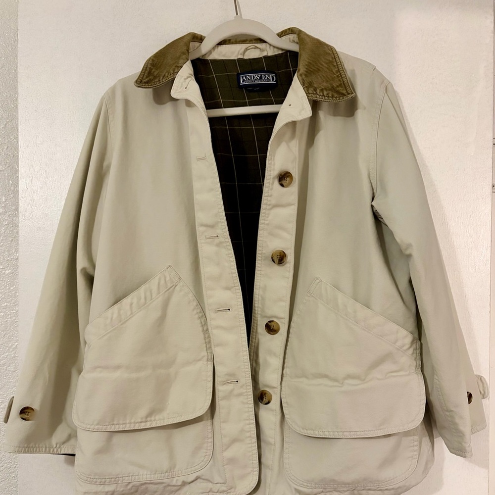 Vintage Beige Land’s End Chore Coat 🧥